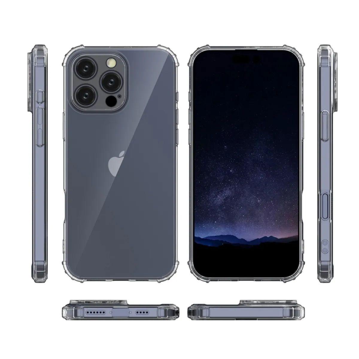 Carcasa iPhone 16 Pro Transparente Antigolpes y Lamina-3