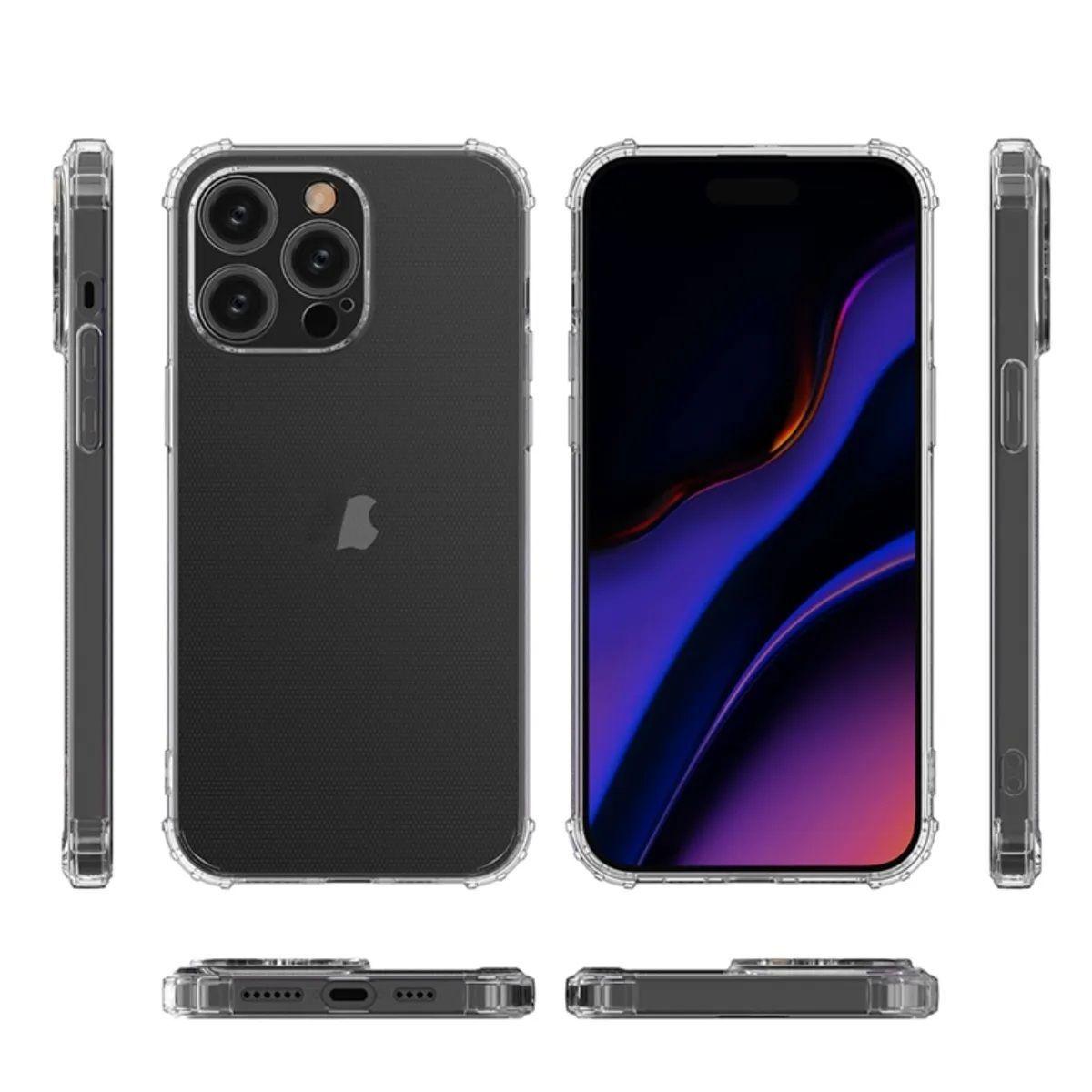 Carcasa iPhone 15 Pro Max Transparente Antigolpes y Lamina-3