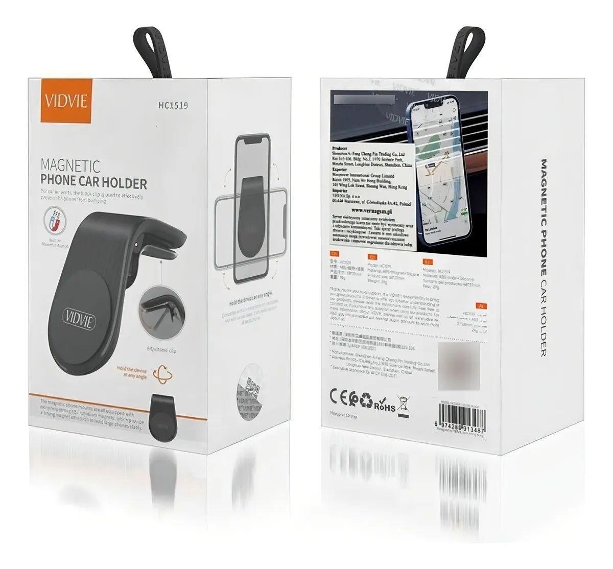 Soporte Magnetico Celular Auto Rejilla Aire Vidvie-5