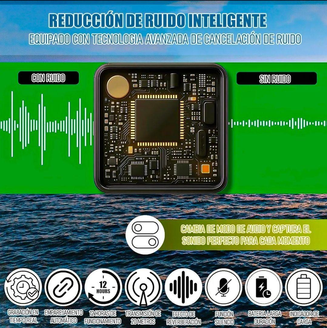 Microfono Inalambrico Lavalier Dual para iPhone y Android F15 2-2