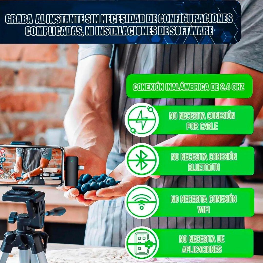 Microfono Inalambrico Lavalier Dual para iPhone y Android F15 2-3