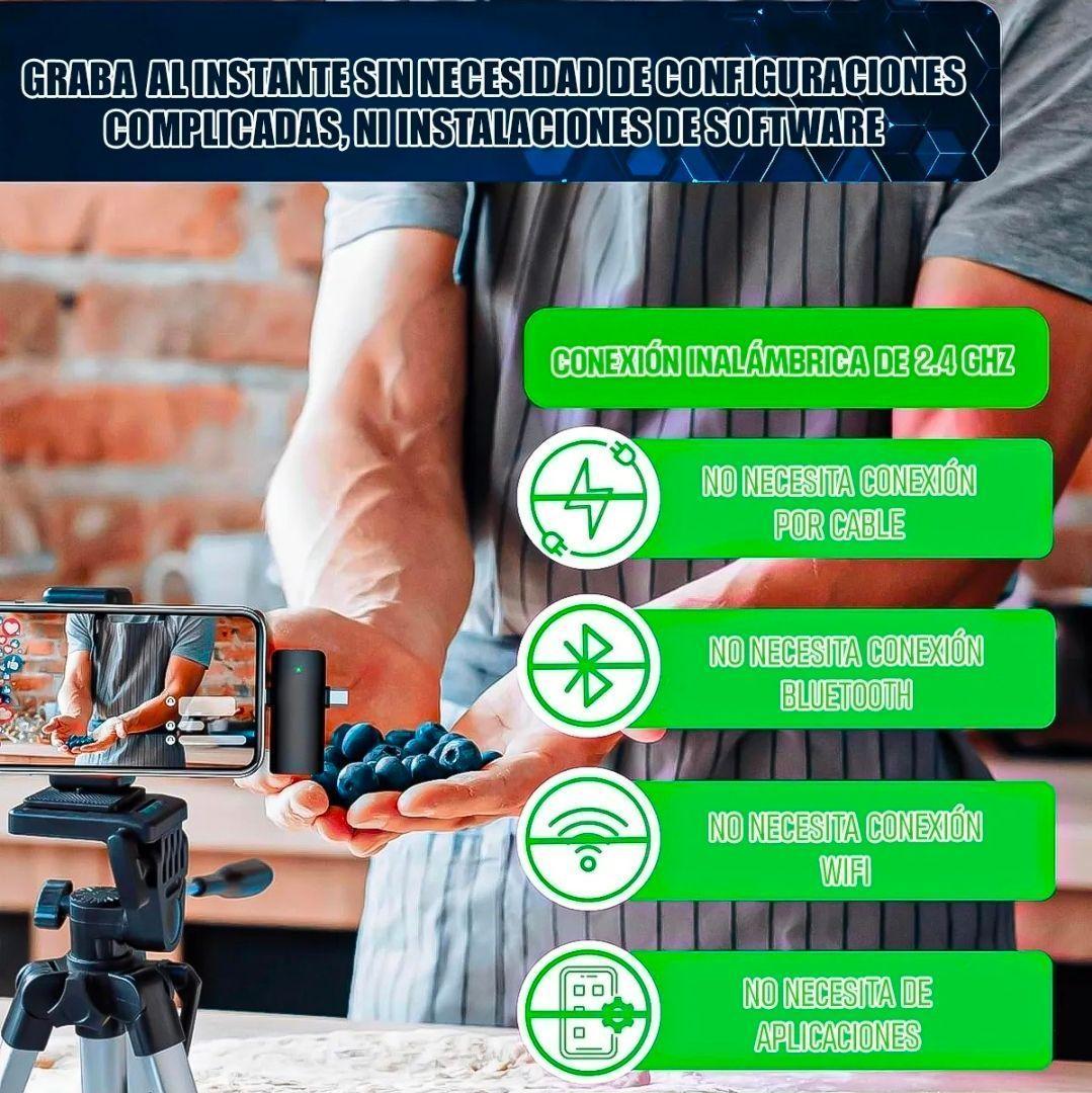 Microfono Inalambrico Lavalier Dual para iPhone y Android F15 2-3