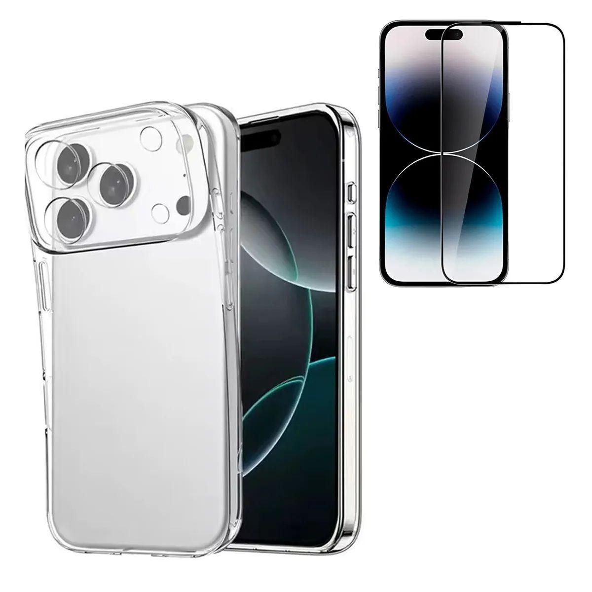Carcasa iPhone 17 Pro Max Transparente Antigolpes y Lamina-3