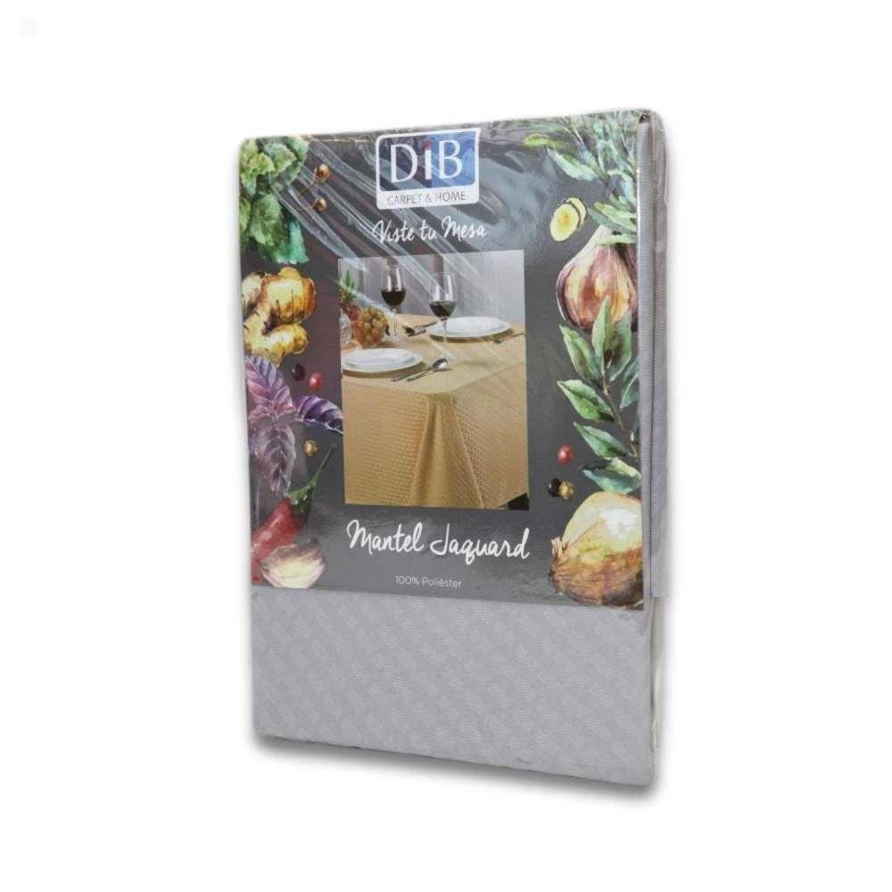 MANTEL JACQUARD 160 REDONDO GRIS-1