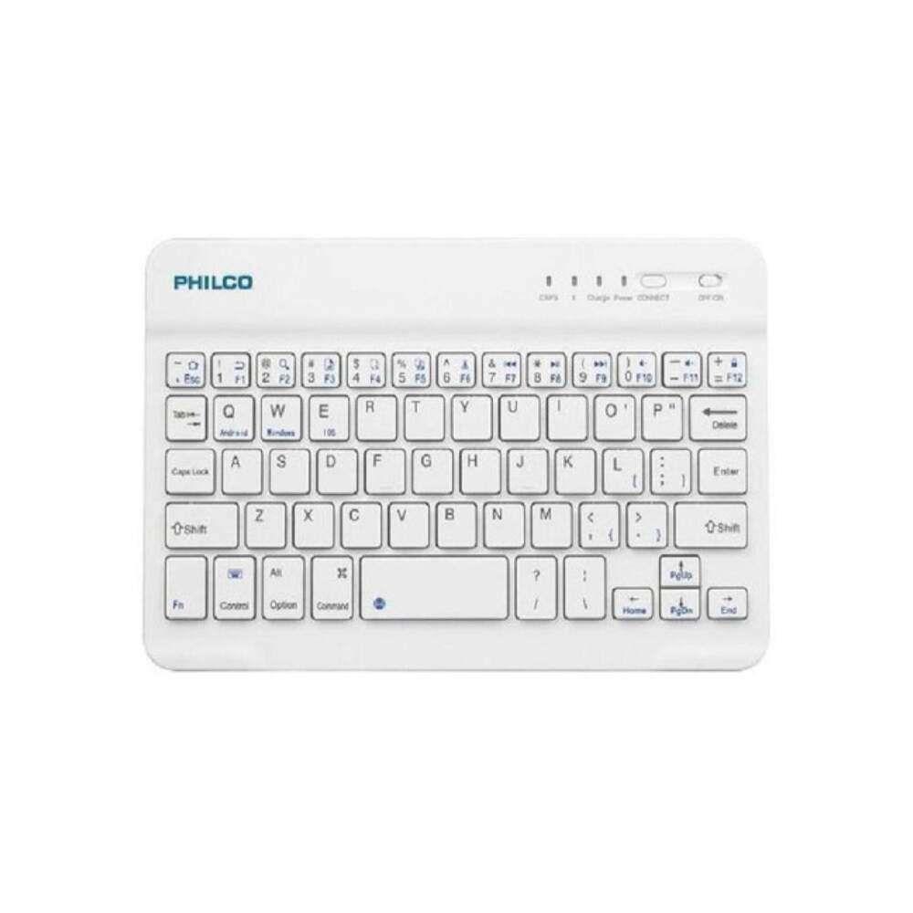 Mini Teclado Inalambrico Bluetooth Recargable Blanco B-1001 Philco-0