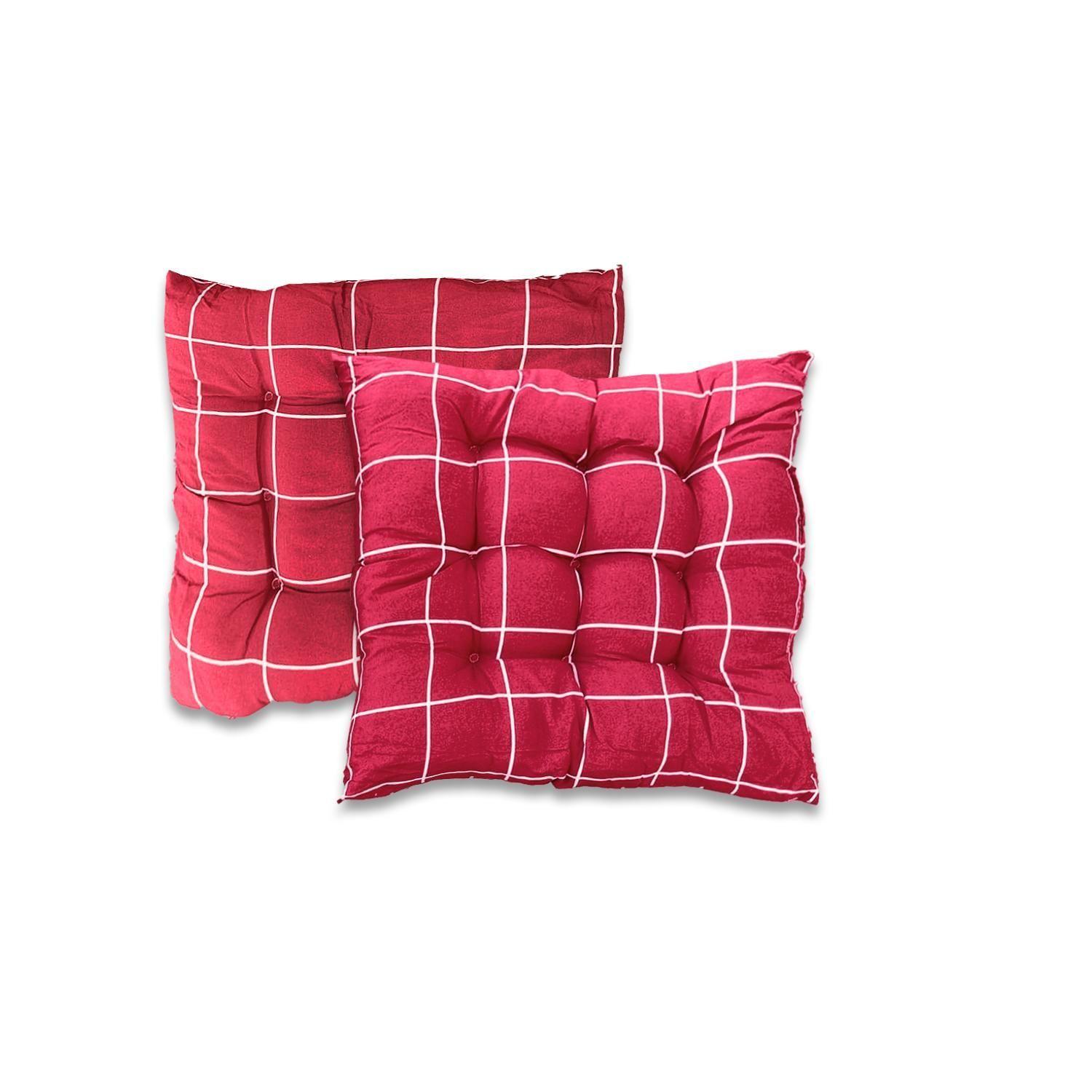 Pack 2 Cojines Cuadrado Rojo-1