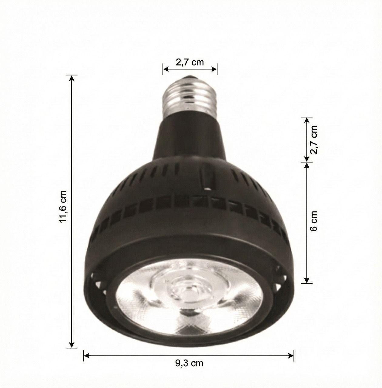 Lampara 3 Focos Riel Par30 Cilindrico Negro Luz Fria 40w con riel 1mt-3