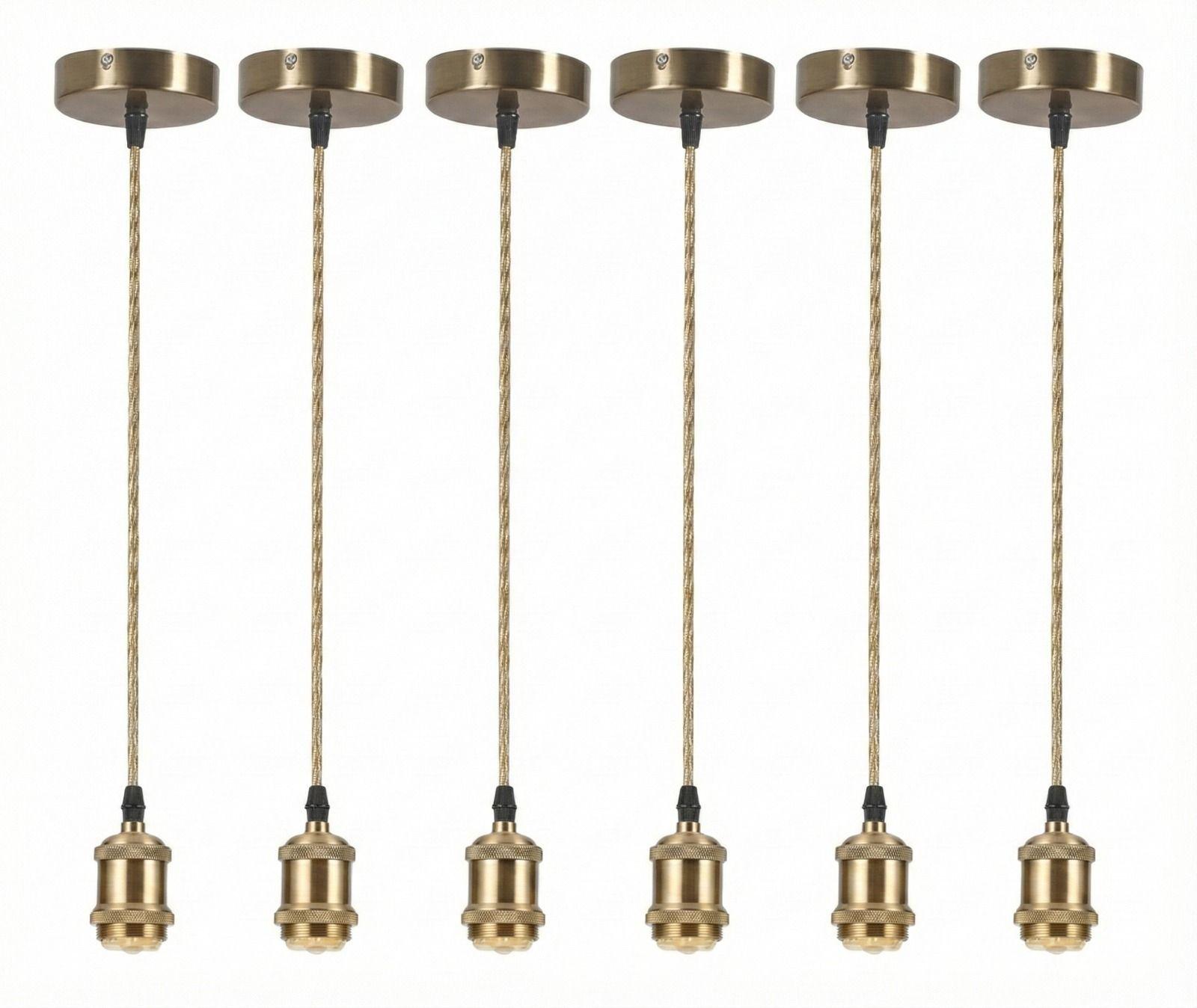 Pack 6 Soquetes Vintage Dorado 1mt-0