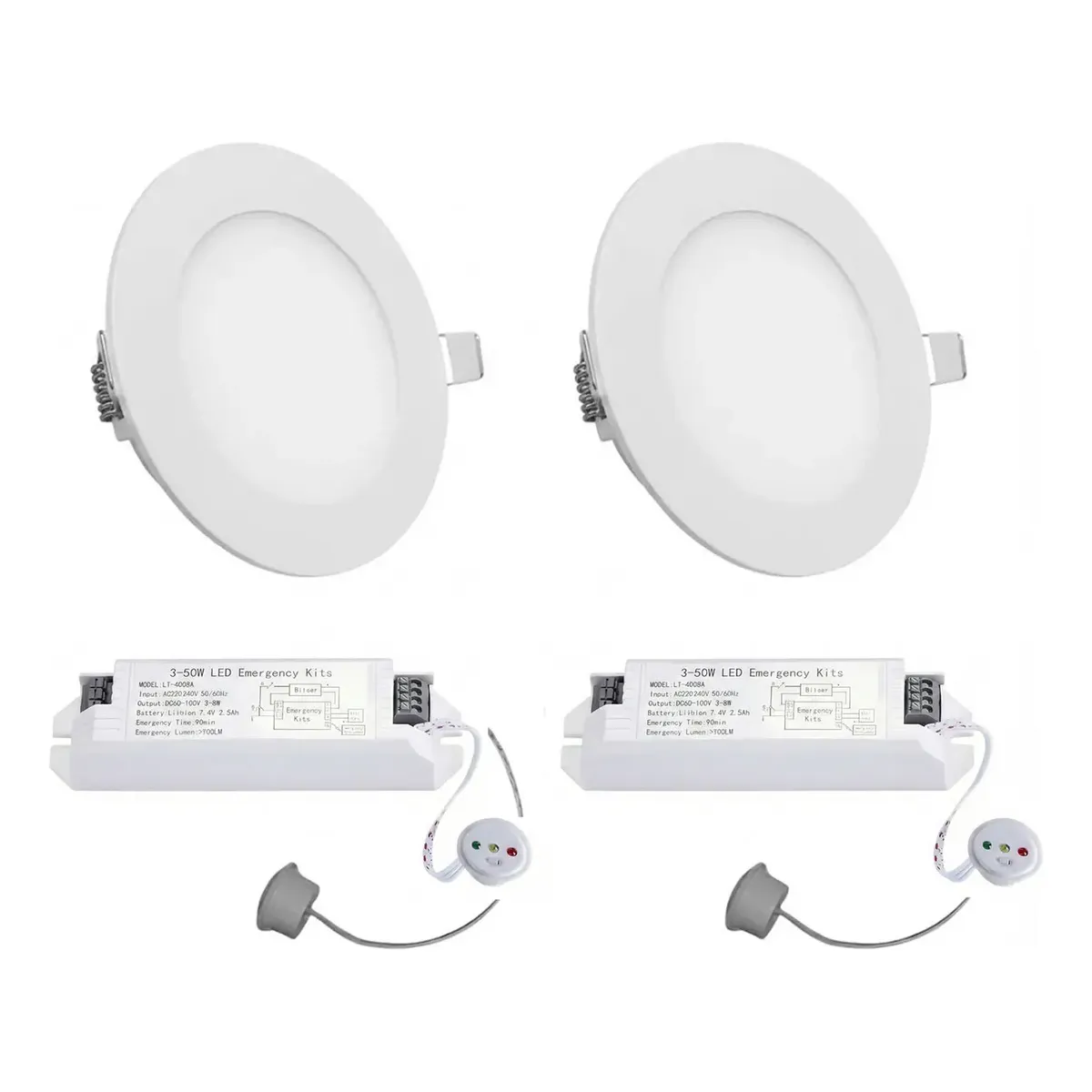 Pack 2 Panel Led Embutido Luz Fria Con Kit Emergencia 2 3hrs-0
