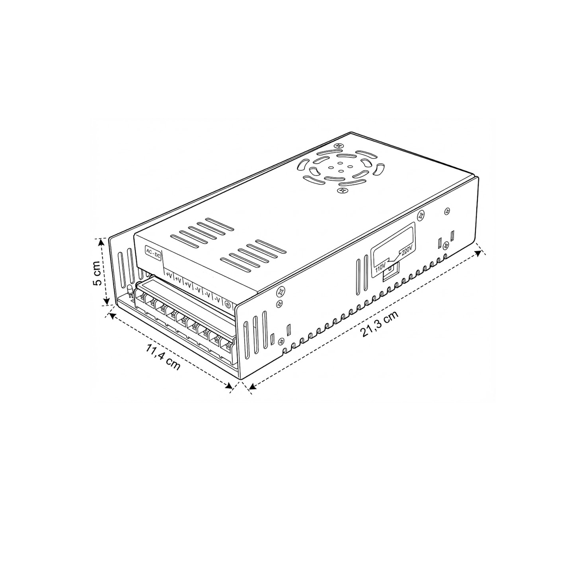 Pack 2 Fuentes de Poder 12V 33A 400W IP20 Con Ventilador-2