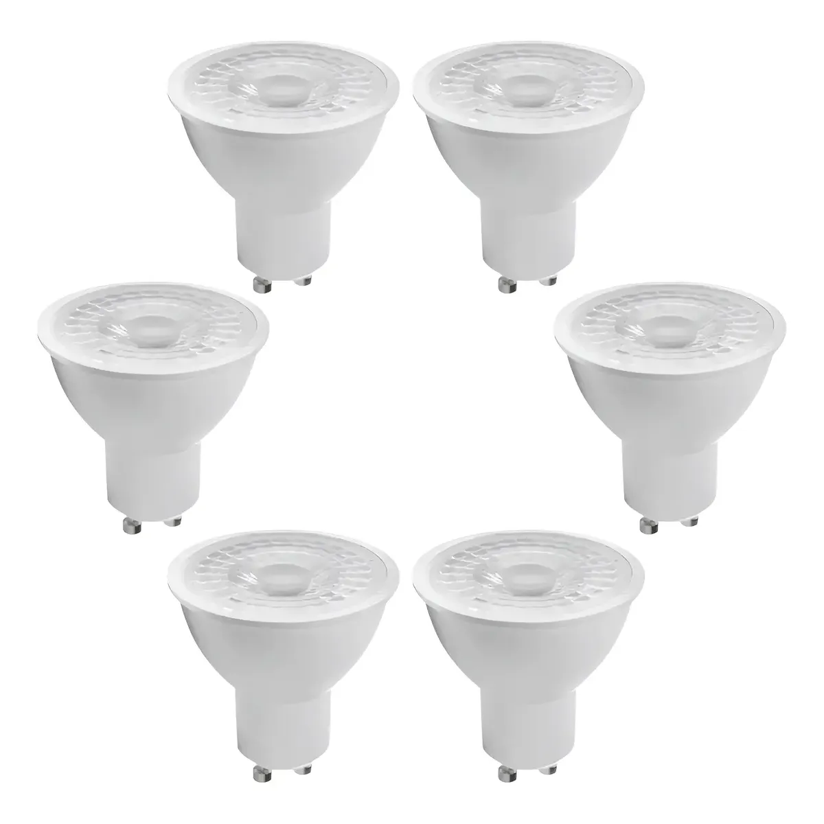 6 Ampolletas Gu10 12v 5w Gu10 6000k Luz Fría-0