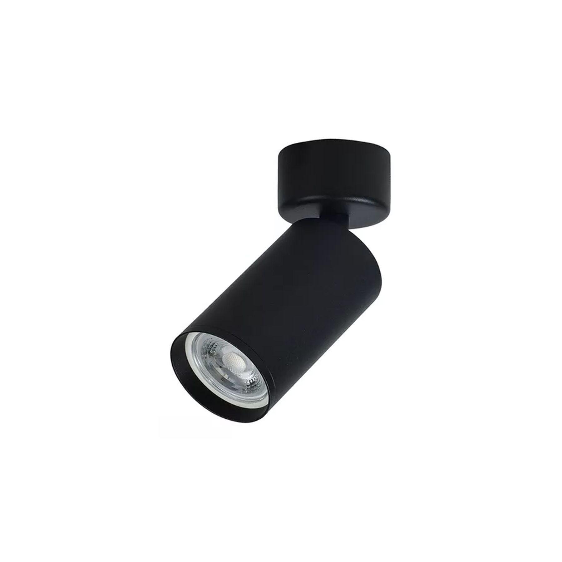 3 Foco Cilindro Sobrepuesto Dirigible Negro Luz Neutra gu10-1