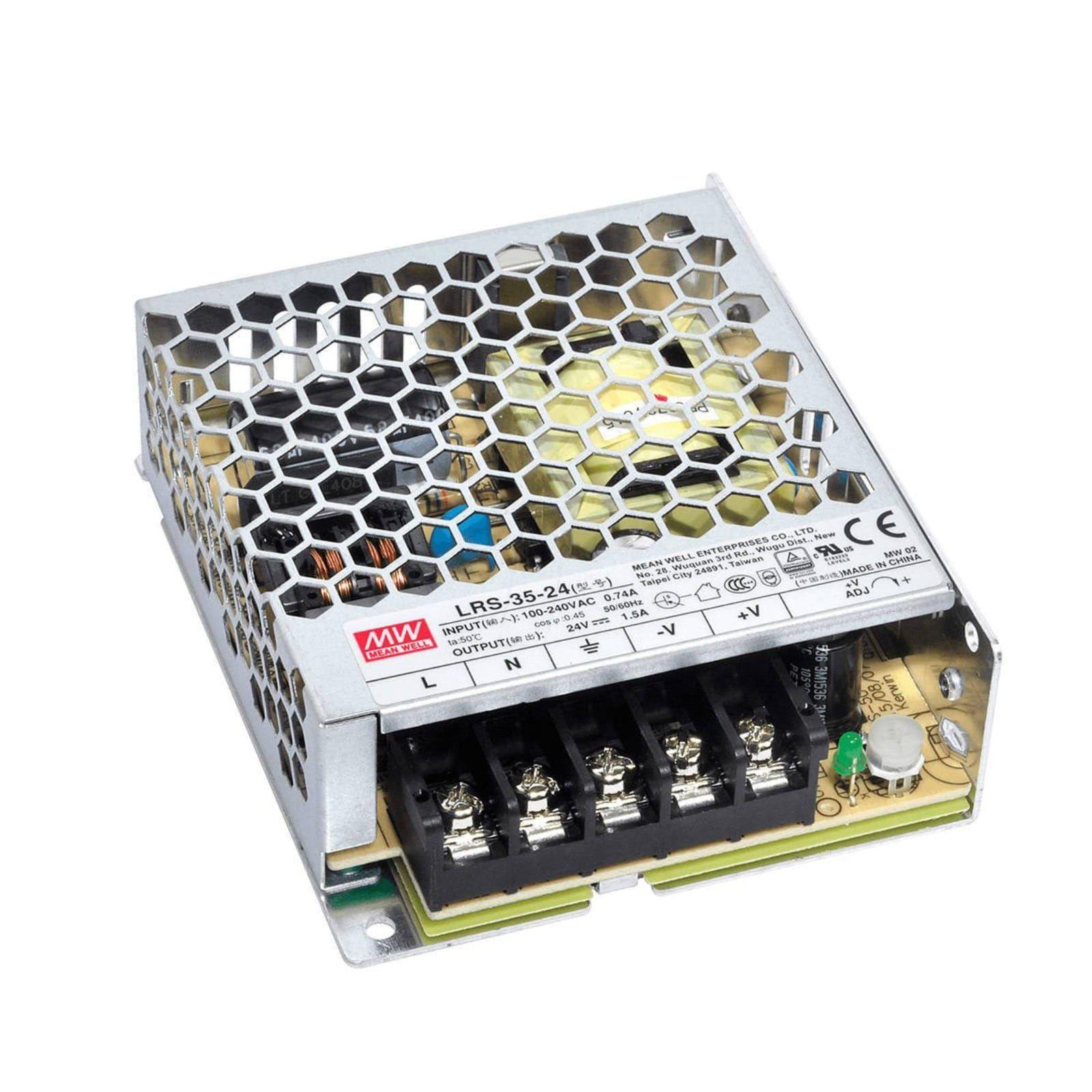 Fuente de Poder Mean Well 35W 24V 1.5A LRS-35-24-0