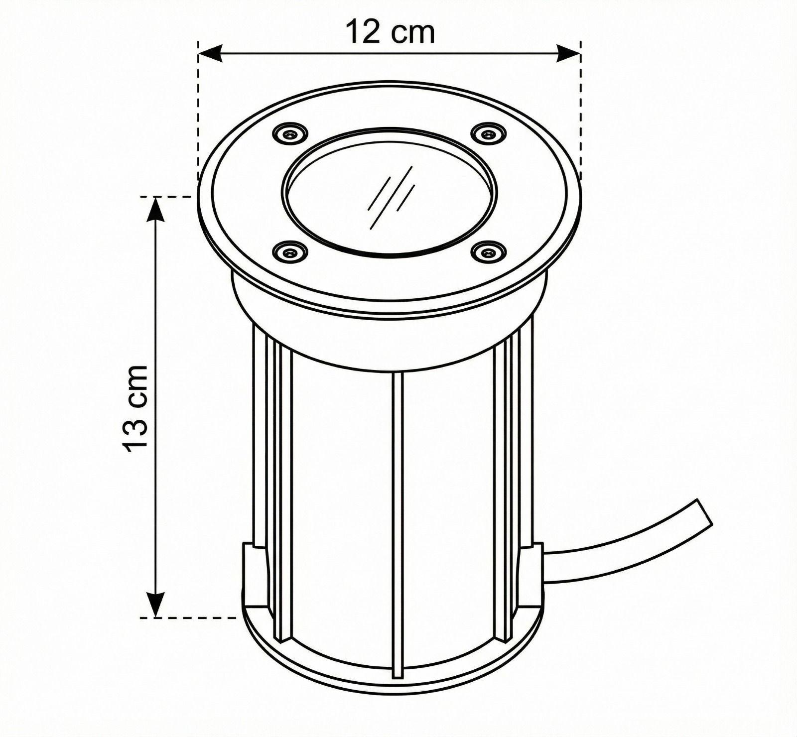 Foco Embutido Piso Ip65 con Ampolleta GU10 Luz Calida-6