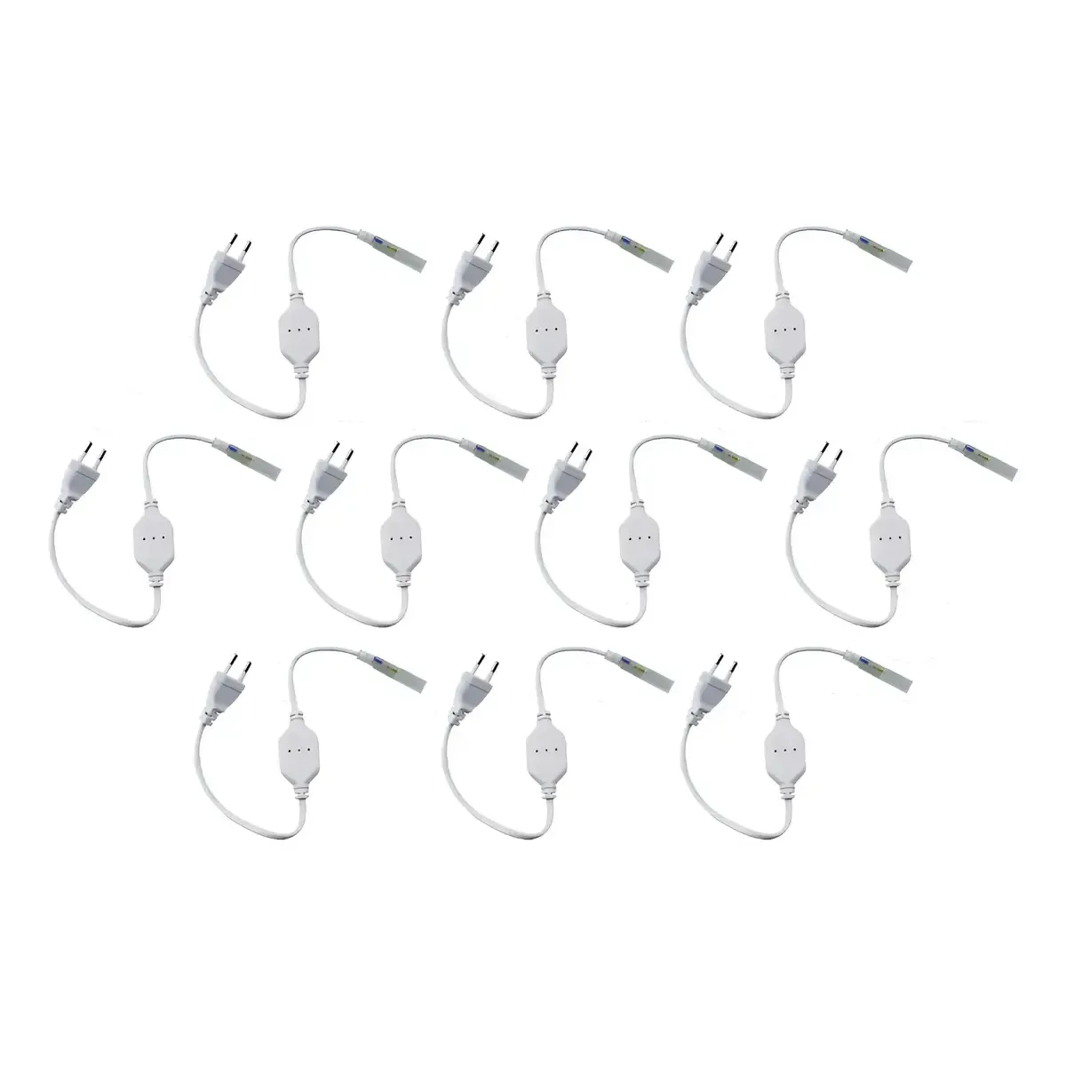 Pack 10 Adaptadores Ac220v A Dc Manguera Led Pin 10mm-0