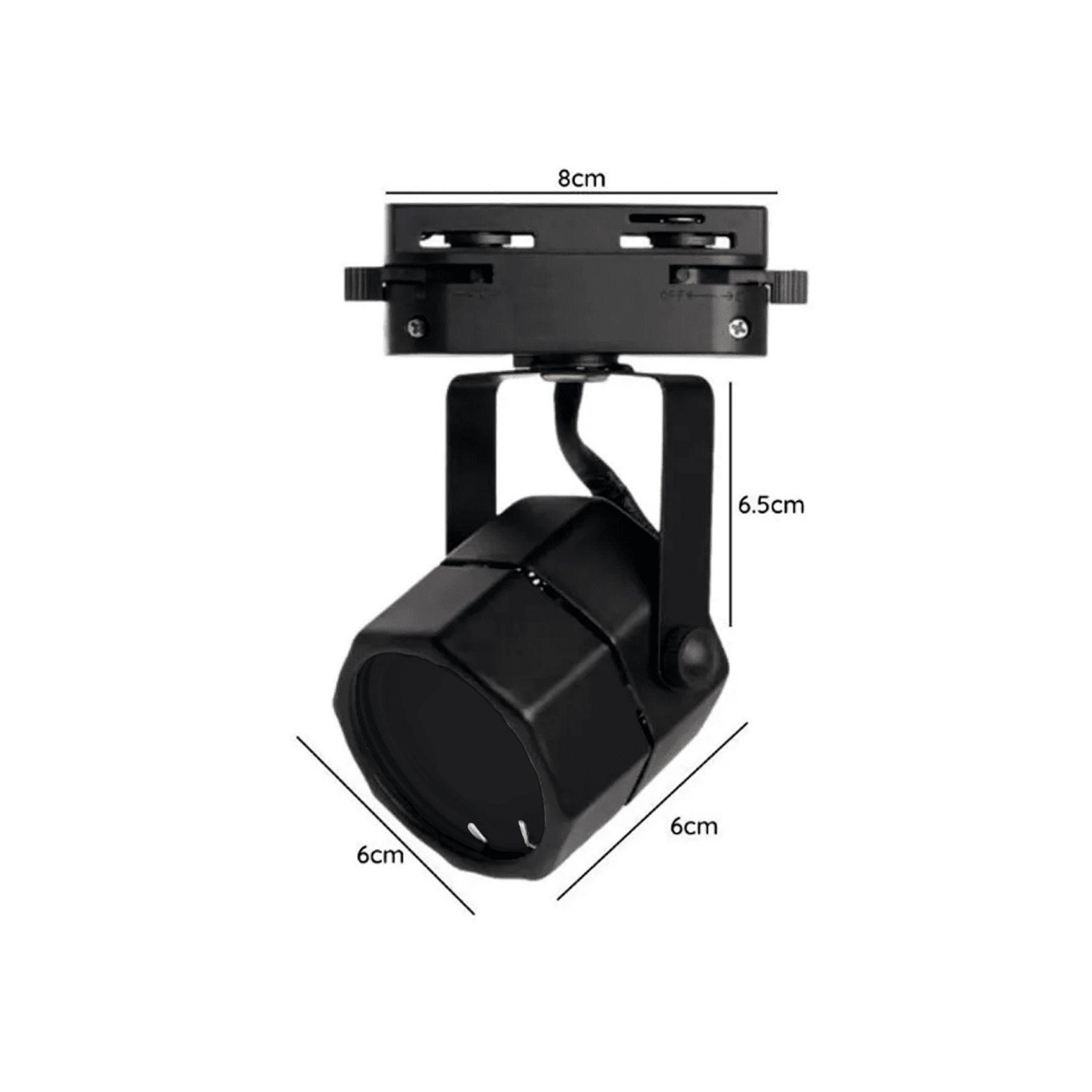 Lampara Riel 1mt Negro 3 Focos Hexagonal Luz Neutra-2