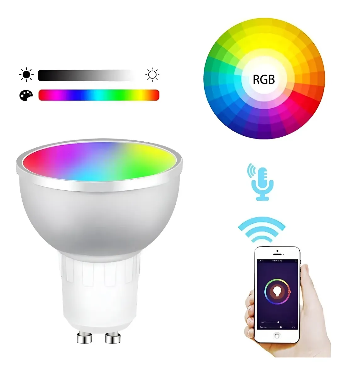 Pack 2 Ampolletas Dicroico 5w Smart Bright Wifi RGB-2