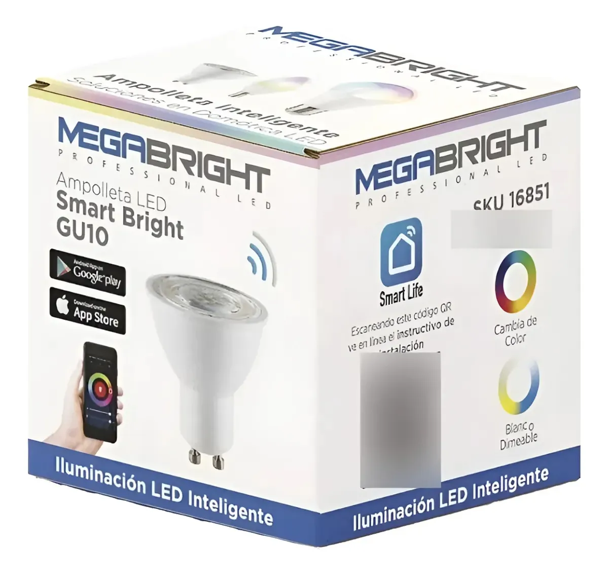 Pack 2 Ampolletas Dicroico 5w Smart Bright Wifi RGB-3