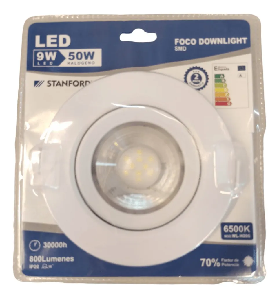 4 Focos Downlight Basculante 9W IP20 800lm Luz Fria-3