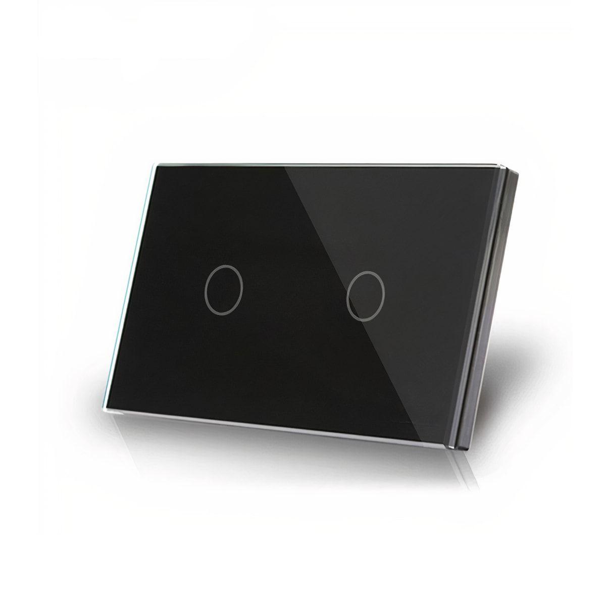 Interruptor Wifi Touch Negro 2 Botones (con Neutro)-0