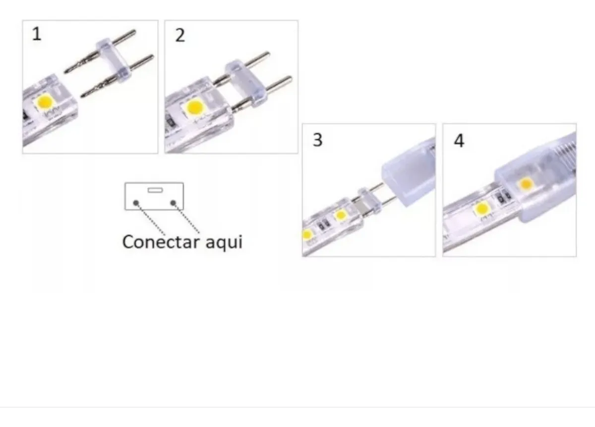 Pack 10 Adaptadores Para Cinta Led 220v Pin 10mm-2