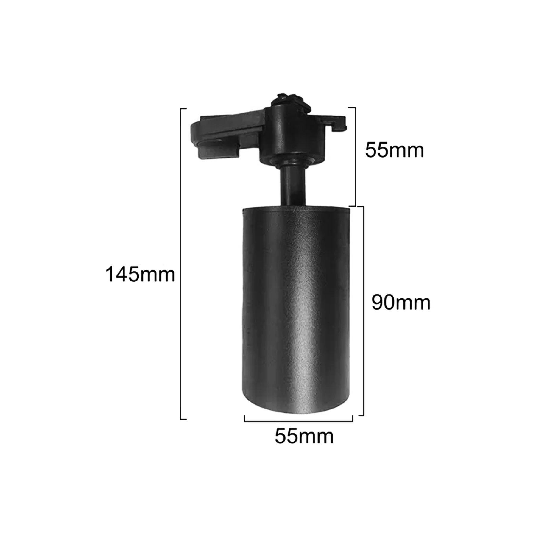 Lampara Riel 3 Focos Luz Calida 1mt Negro Cilindro Moderno-2