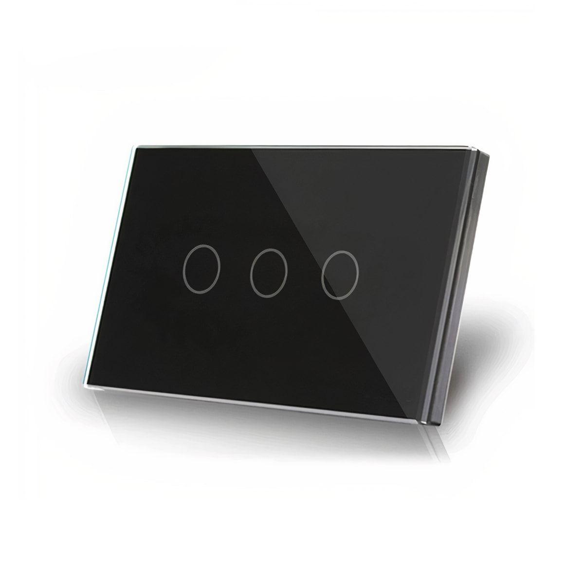 Interruptor Wifi Touch Negro 3 Botones (con Neutro)-0
