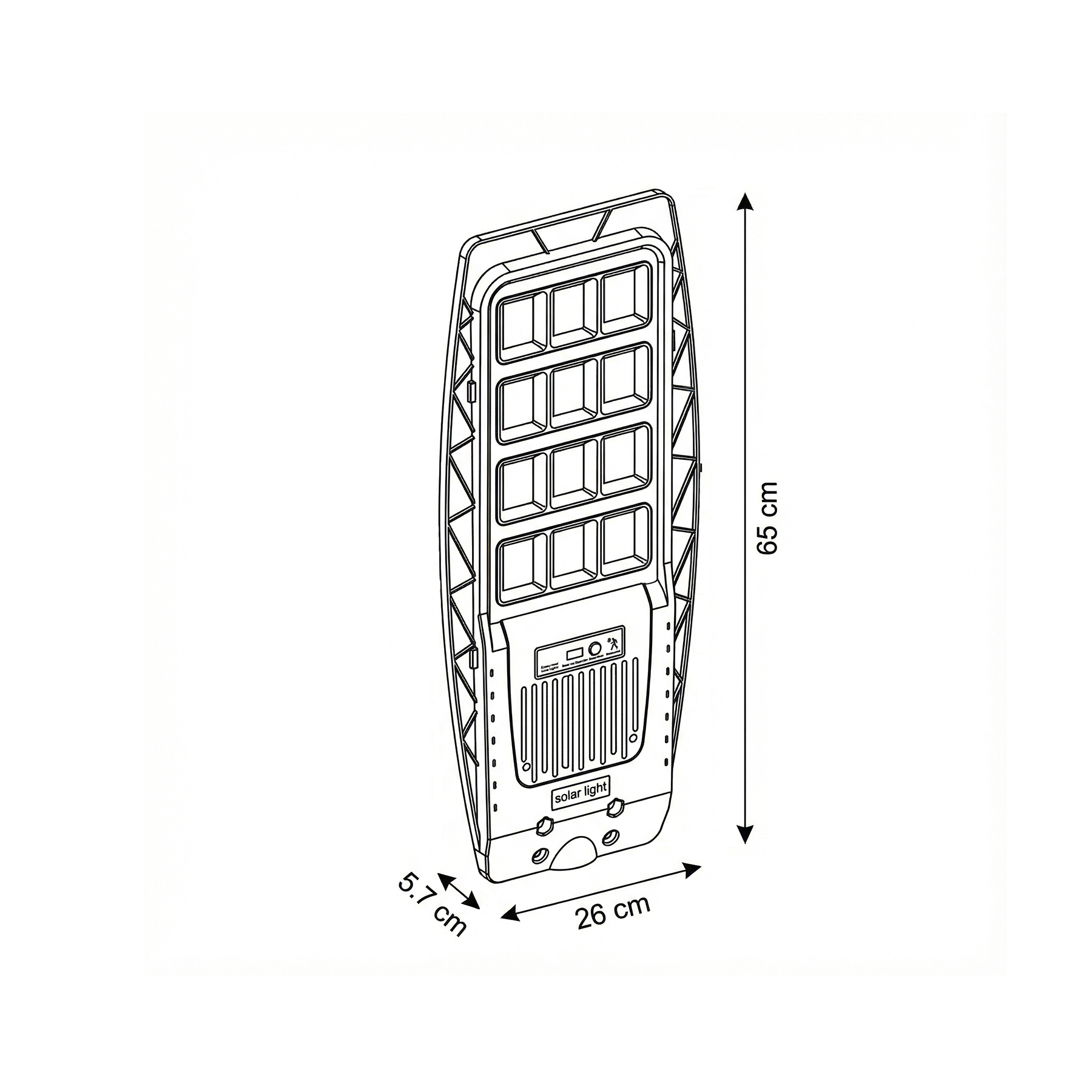 Luminaria Publica Solar 2000L m Luz Fria con Sensor Brazo-3