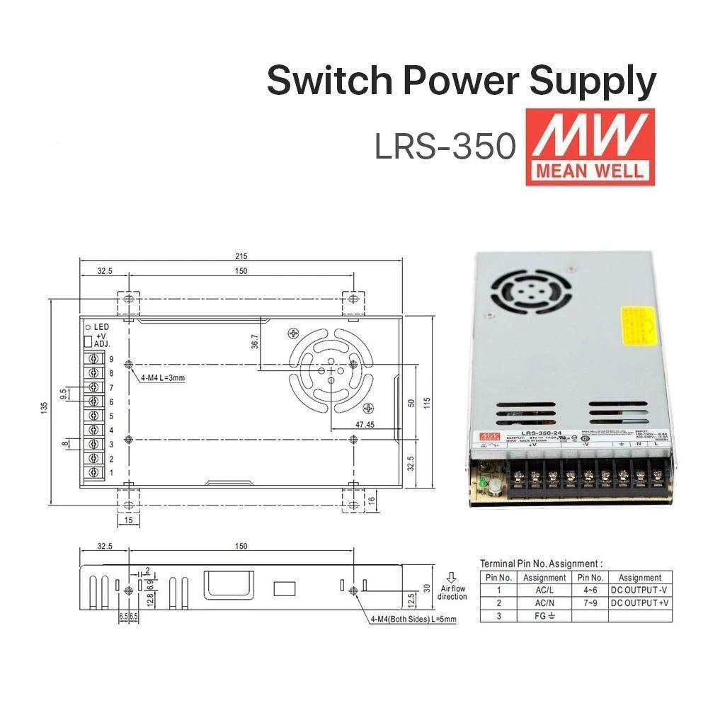 Fuente de Poder 24V 14.6A 350W LRS-350-24-3