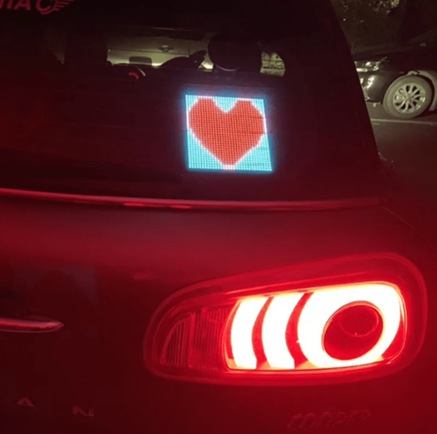 Letrero Led Mini Cuadrado Programable P/ Auto-2