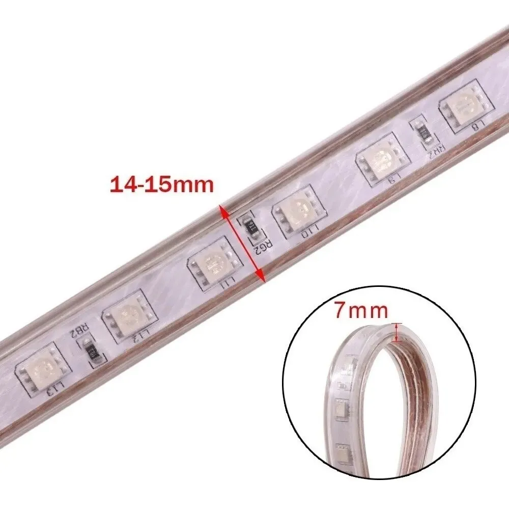 Cinta Led 220V Simple Rojo 100mts Con Adaptador-2