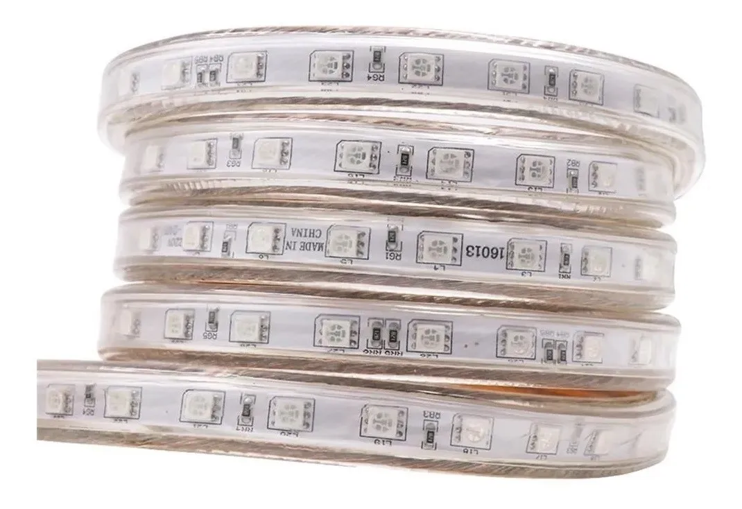 Cinta Led 220V Simple Rojo 100mts Con Adaptador-4