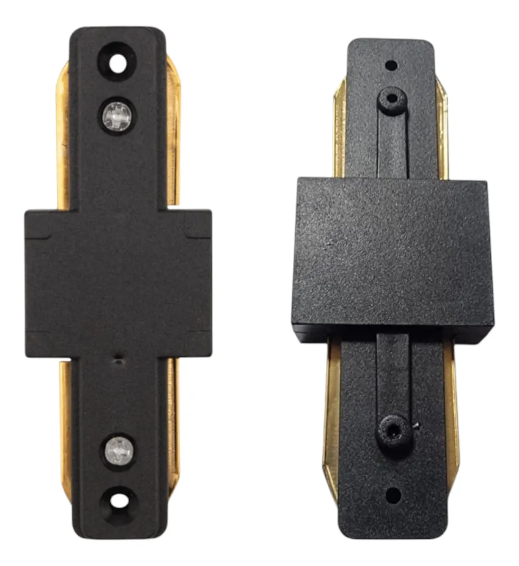 Pack 10 Uniones Rectas Para Riel Monofasico Negro-2