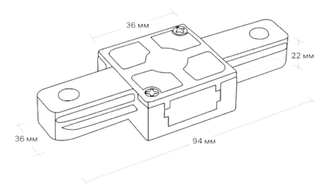 Pack 10 Uniones Rectas Para Riel Monofasico Negro-3
