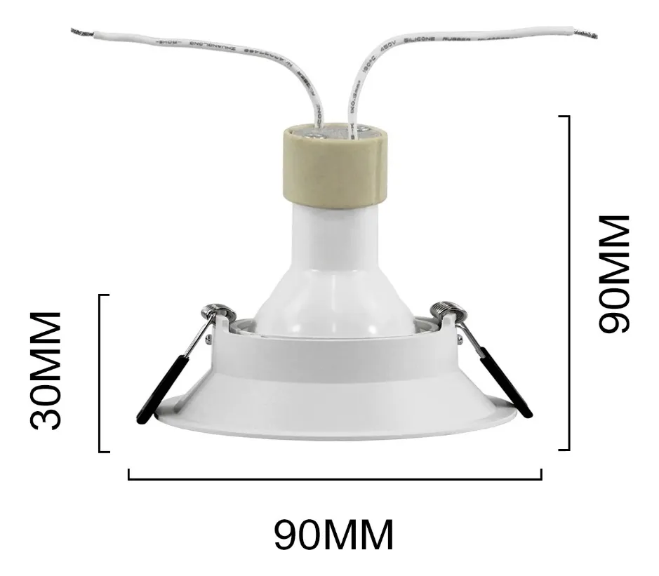 Pack 10 Foco Blanco Embutido Redondo 7W 3000K Luz Calida-4
