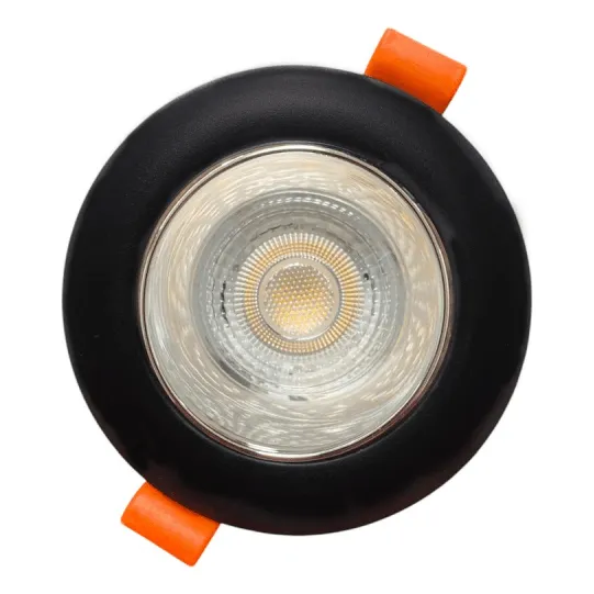 Pack 10 Foco Negro Plata Embutido Redondo Luz Fria-2