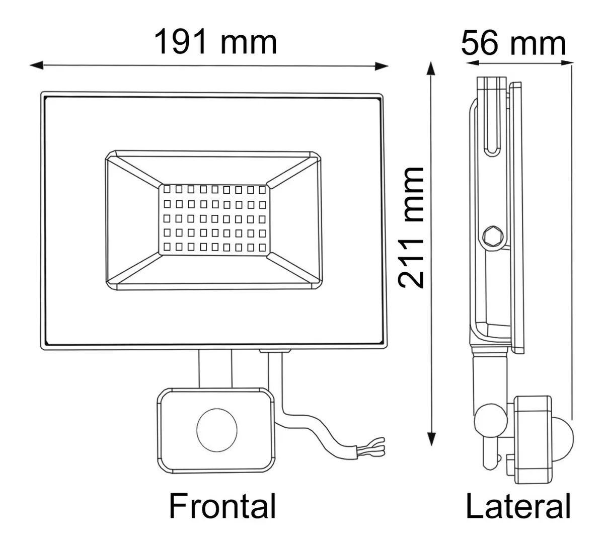 2 Proyectores de rea SMD Street 50W Luz Calida con Sensor de Movimiento-2