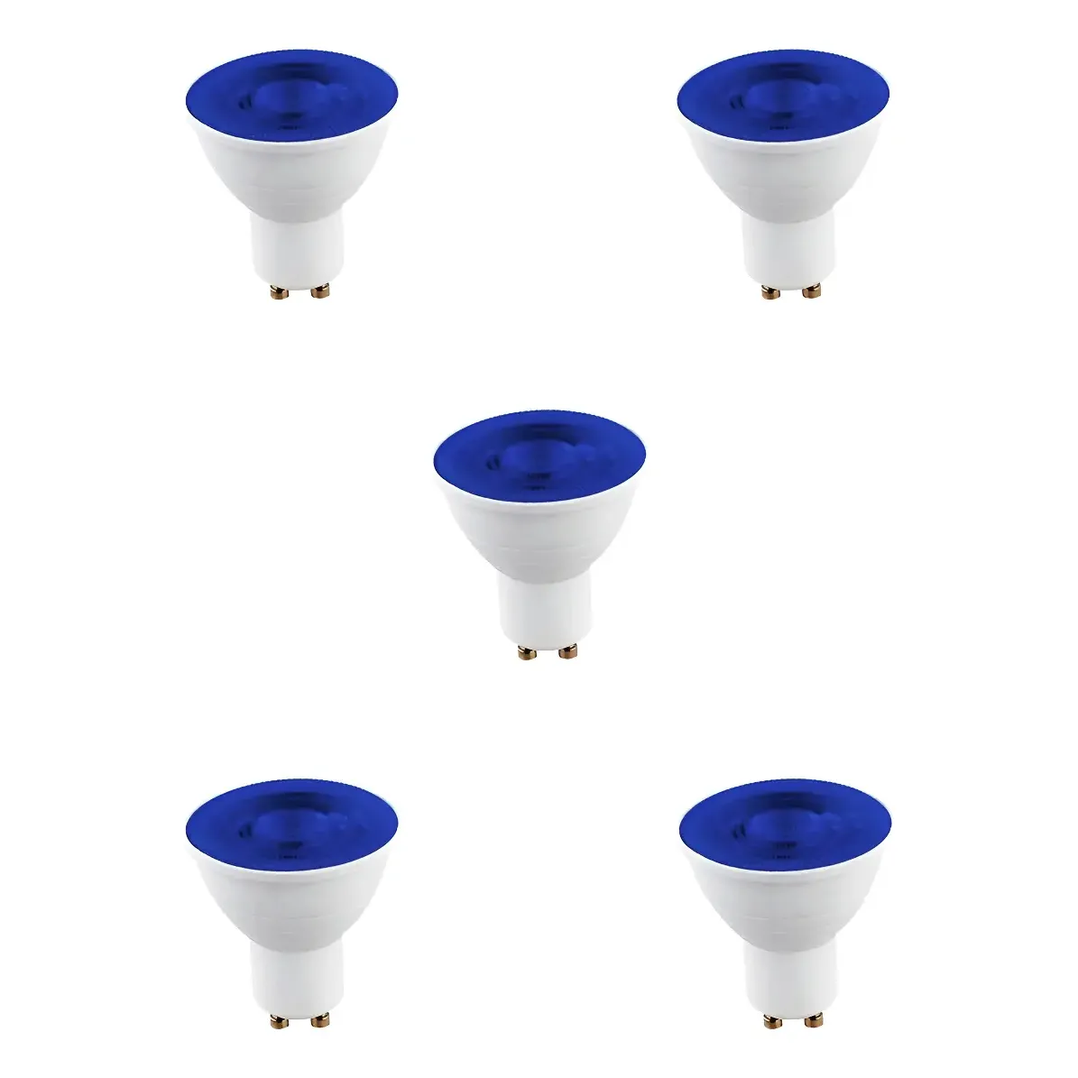 5 Ampolletas 220v Gu10 5w Dicroico 38° Azul-0