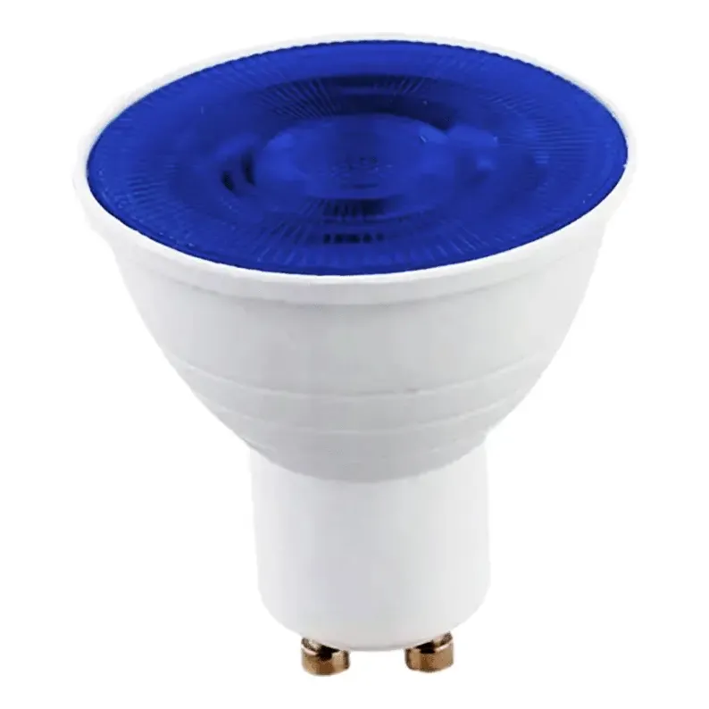 5 Ampolletas 220v Gu10 5w Dicroico 38° Azul-1
