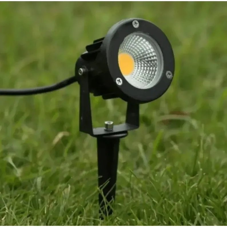 5 Focos Negro Estaca Para Jard n Luz Calida-4