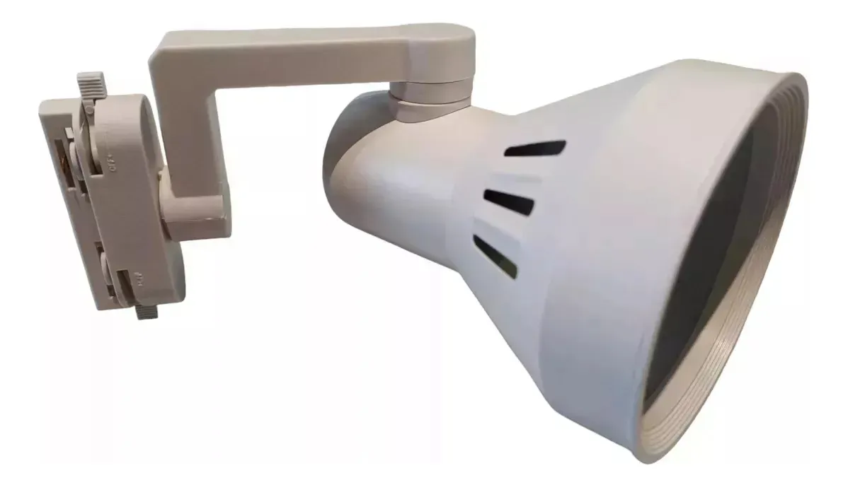 Lampara Riel 3 Focos Par30 Luz Calida Ampolleta 15W Riel 1mt Blanco-2