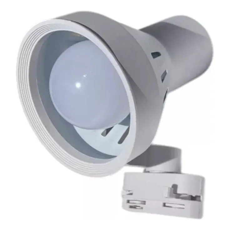 Lampara Riel 3 Focos Par30 Luz Calida Ampolleta 15W Riel 1mt Blanco-4