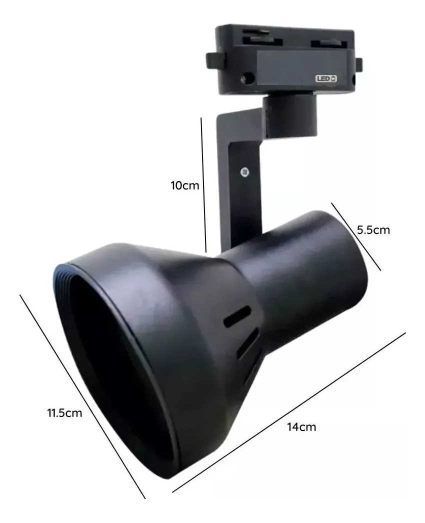 Lampara Riel 4 Focos Par30 Luz Calida Ampolleta 15W Riel 1mt Negro-5