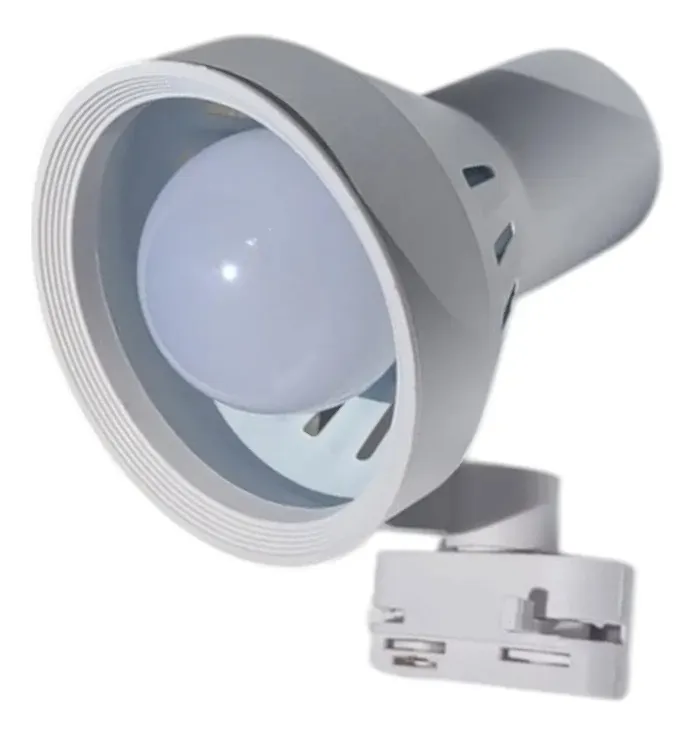 Lampara Riel 4 Focos Par30 Luz Fria Ampolleta 15W Riel 1mt Blanco-3