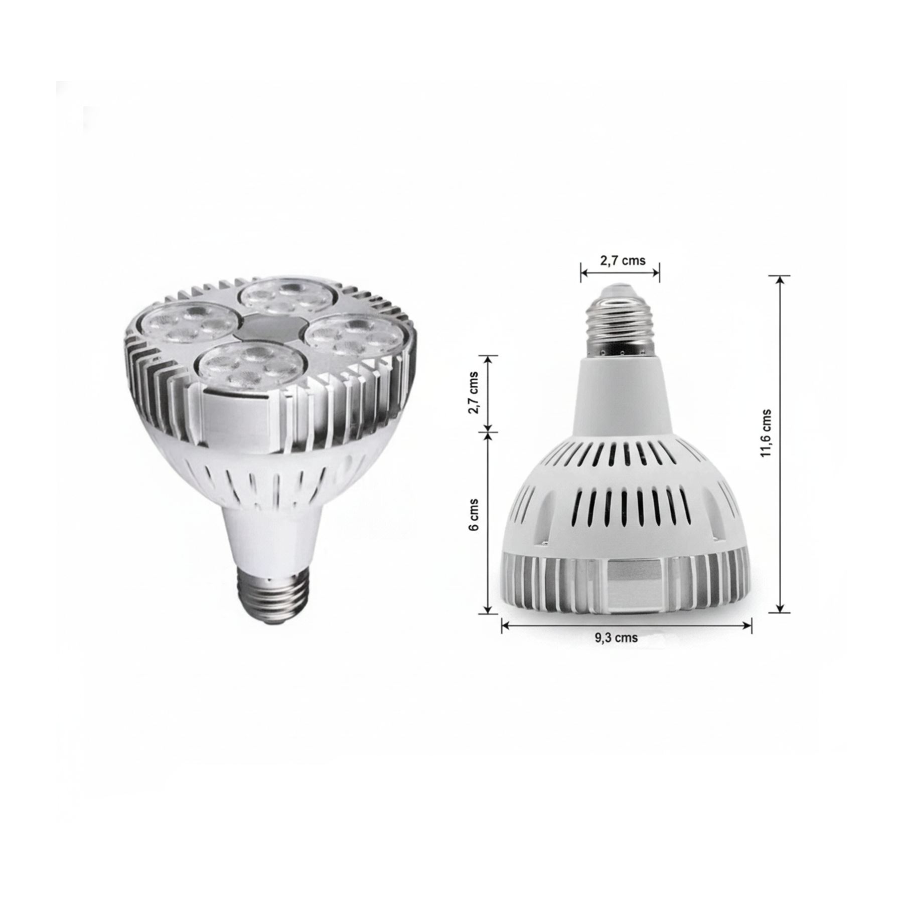 Lampara 4 Focos Par30 Cilindrico Negro Luz Calida con riel 1mt-3