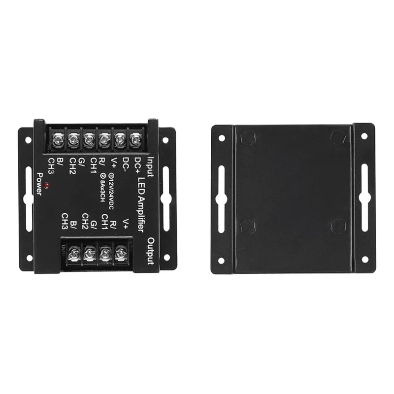 Pack 2 Amplificadores RGB HS Compact 12 24V 3x120W Metal Negro-5