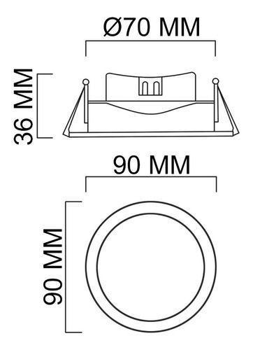 Foco Led 7w Embutido Orientable 75/91mm 3500k Cálido-3