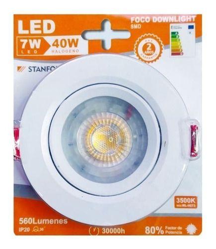 Foco Led 7w Embutido Orientable 75/91mm 3500k Cálido-0