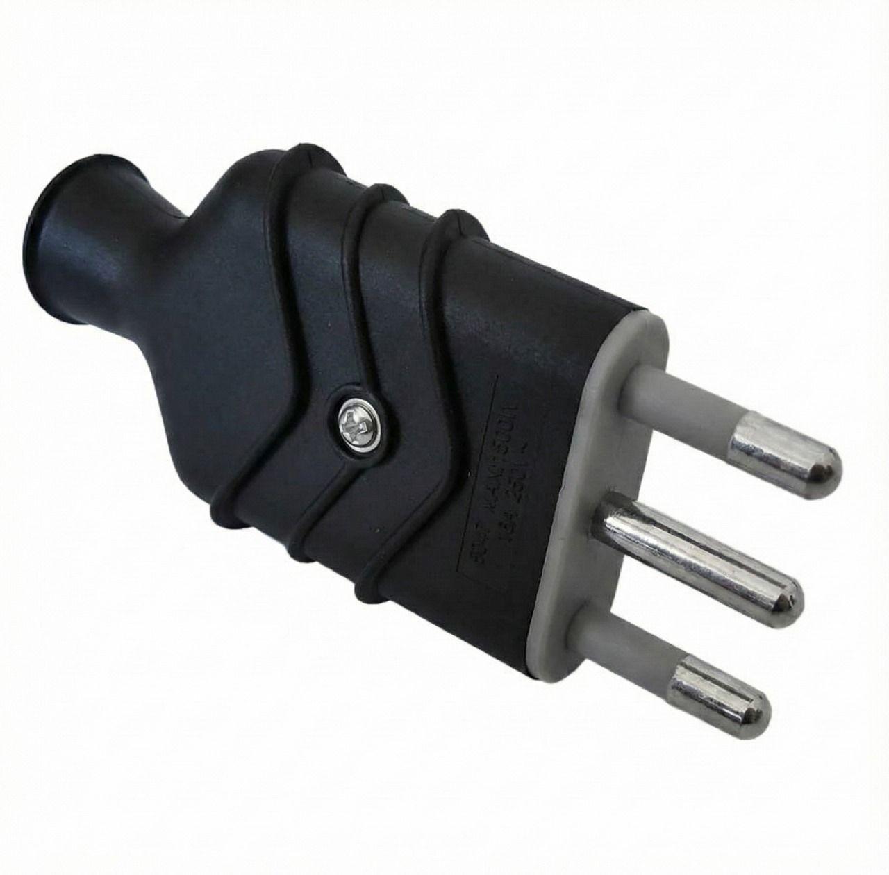 Pack De 10 Enchufes Macho Negro 10a Tipo Gewiss-2