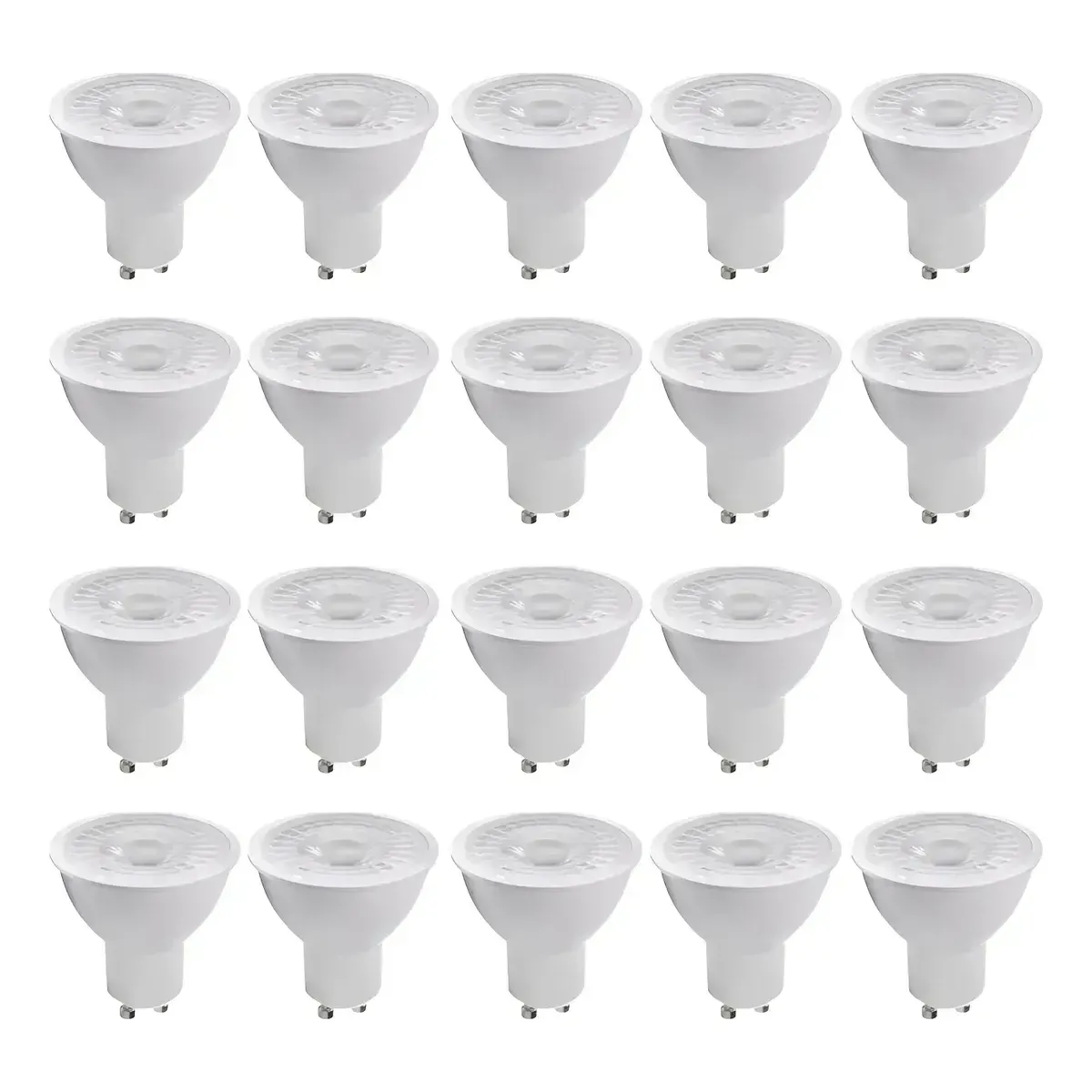 20 Ampolletas Gu10 7w Dicroico 38° 3000k Luz Cálida-0